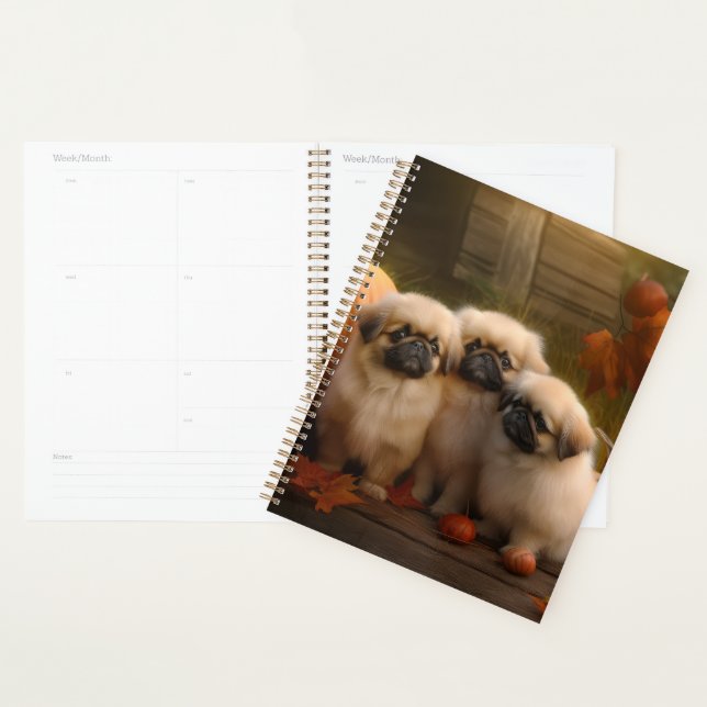 Pekingese Puppy Autumn Delight Pumpkin  Planner (Display)