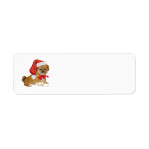 Pekingese Puppy Christmas Label