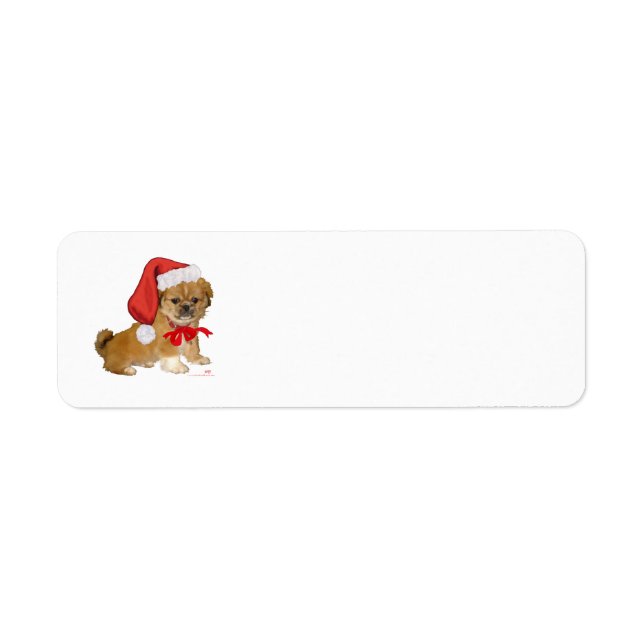 Pekingese Puppy Christmas Label (Front)