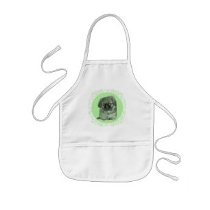 Pekingese Puppy Green Kids' Apron