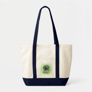 Pekingese Puppy Green Tote Bag
