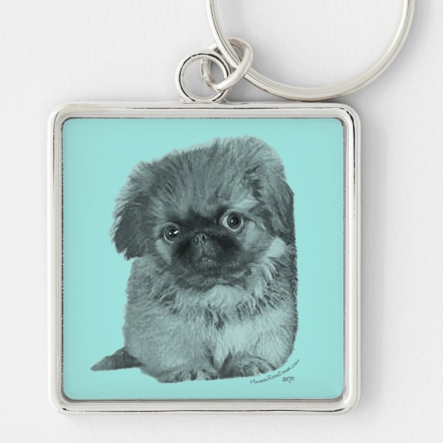 Pekingese Puppy Keychain (Front)