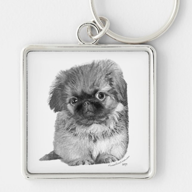 Pekingese Puppy Keychain (Front)