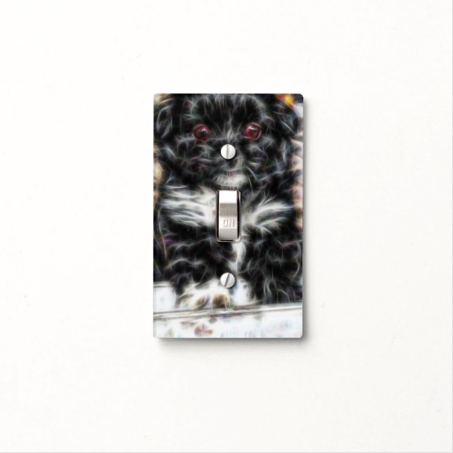 Pekingese Puppy Light Switch Cover (In Situ)