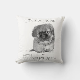 Pekingese Puppy Throw Pillow