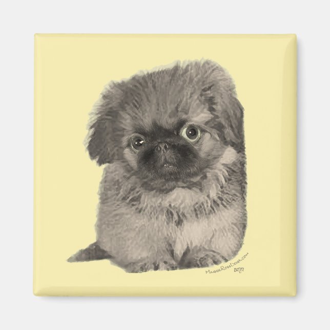Pekingese Puppy Yellow Magnet (Front)