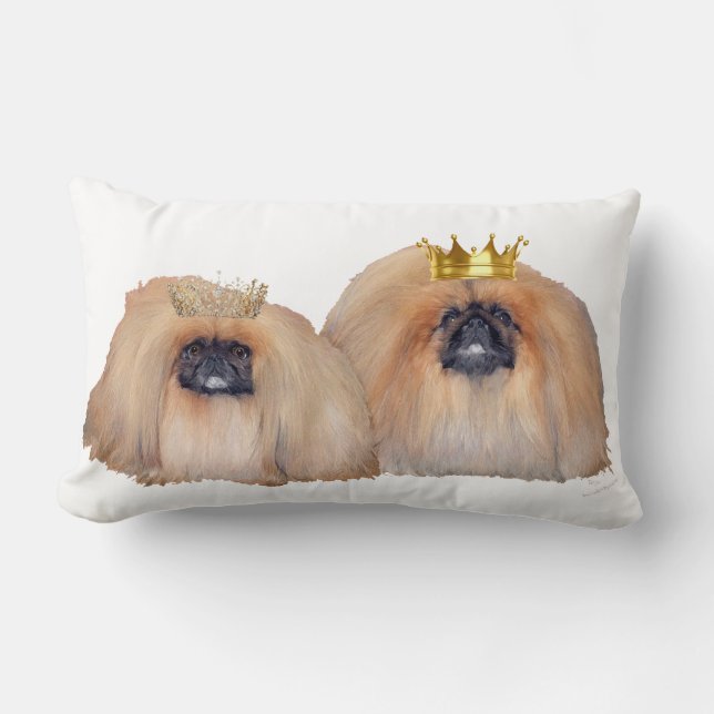 Pekingese Rule My World Lumbar Pillow (Front)