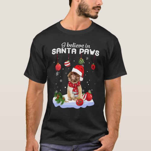 Pekingese Santa Christmas Tree Lights Xmas Boys Do T_Shirt