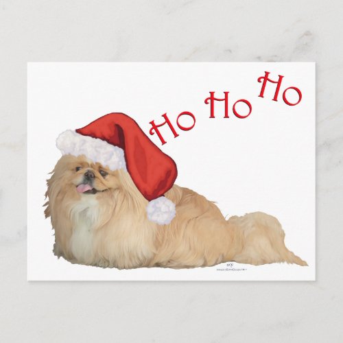 Pekingese Santa Claus Holiday Postcard