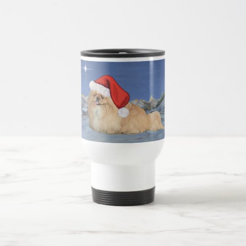 Pekingese Santa Claus Travel Mug