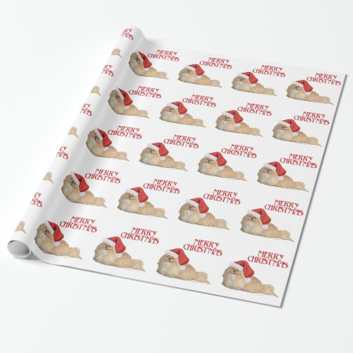 Pekingese Santa Claus Wrapping Paper