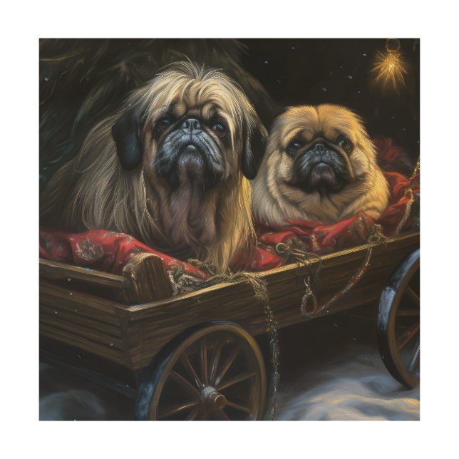 Pekingese Snowy Sleigh Christmas Decor  (Front)
