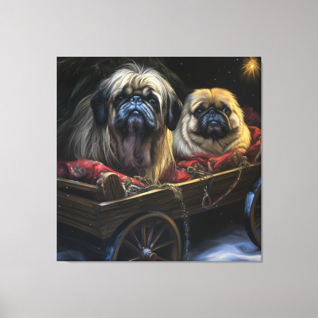 Pekingese Snowy Sleigh Christmas Decor  (Front)