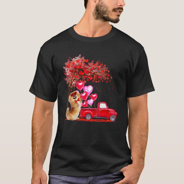 Pekingese Sunglasses Hearts Tree Pickup Truck  Cou T-Shirt (Front)