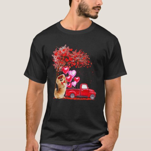 Pekingese Sunglasses Hearts Tree Pickup Truck  Cou T_Shirt