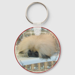 Pekingese Thinking Big Keychain