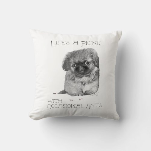Pekingese Throw Pillow _ Lifes a Picnic