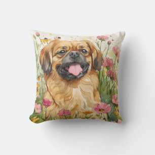 Pekingese Throw Pillow – Watercolor