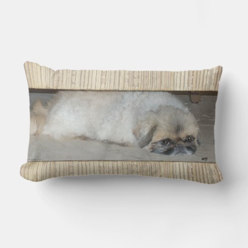 Pekingese Under the Chair Throw Pillow