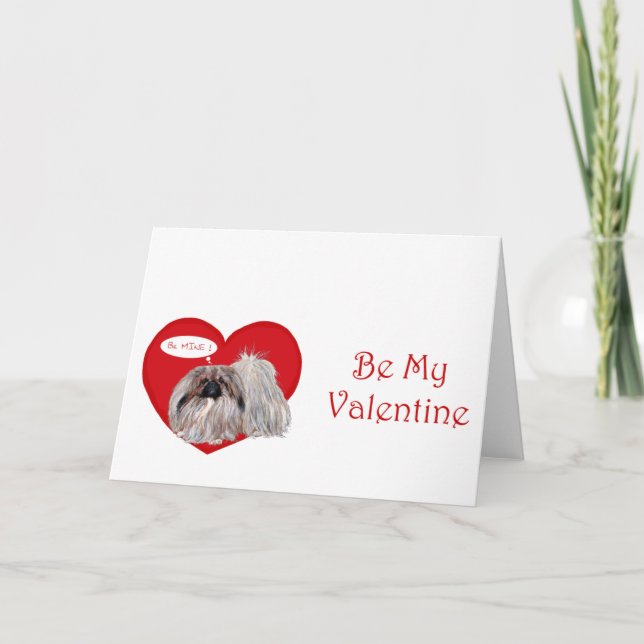Pekingese Valentine Greeting Card (Front)