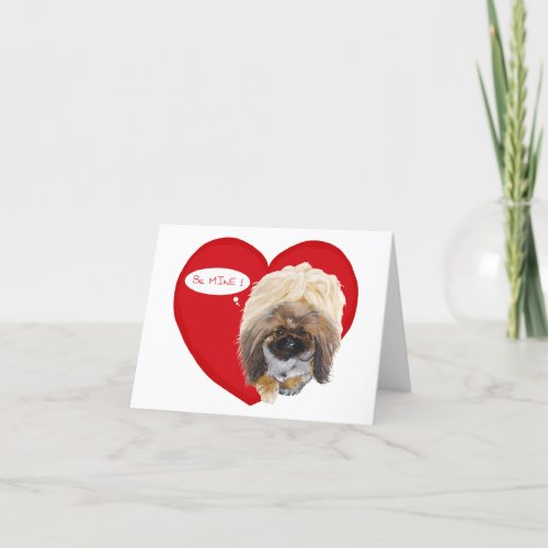 Pekingese Valentine Holiday Card