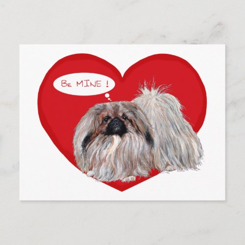 Pekingese Valentine Holiday Postcard