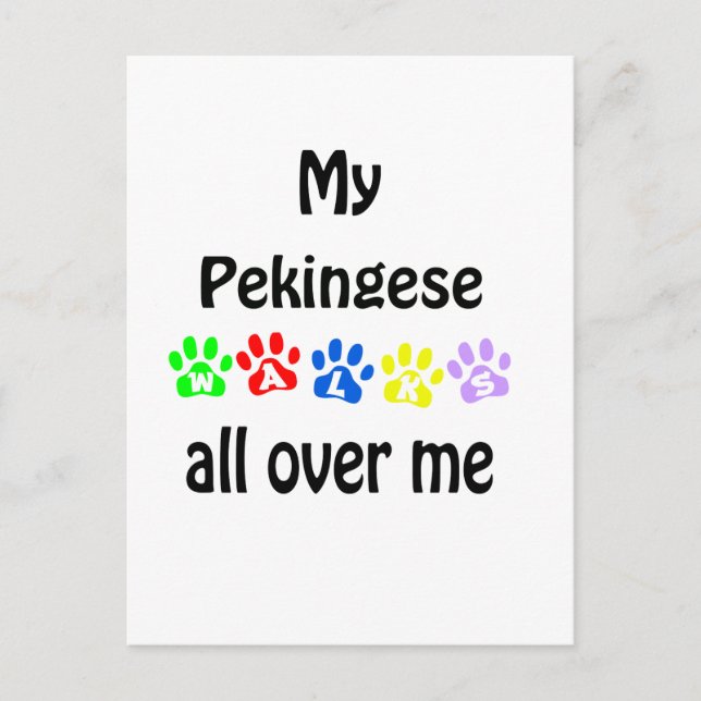 Pekingese Walks Design Postcard (Front)