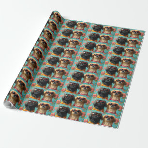  Pekingese With Heart Roses Valentine's Day Wrapping Paper