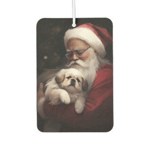 Pekingese With Santa Claus Festive Christmas Air Freshener