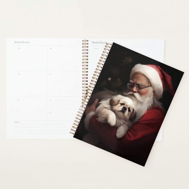 Pekingese With Santa Claus Festive Christmas Planner (Display)