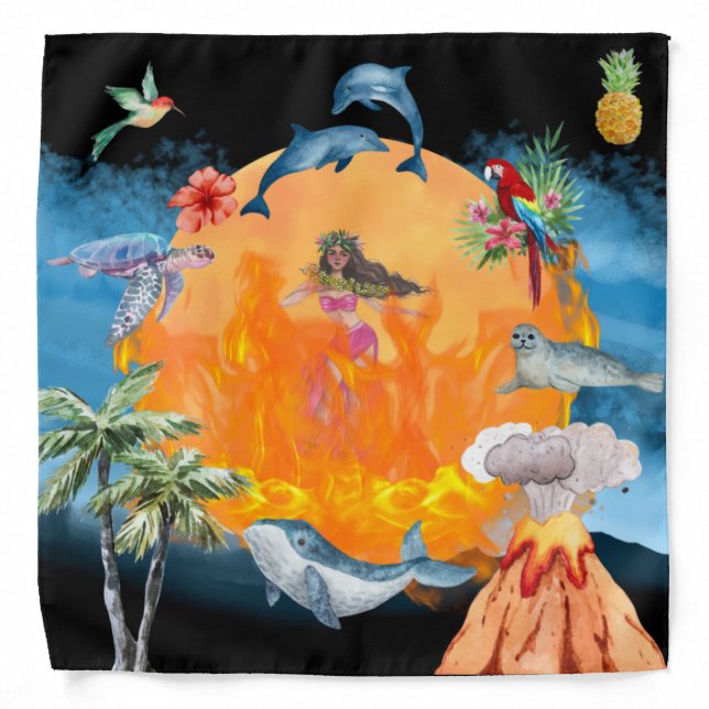 Pele Goddess Tarot/Altar Cloth Bandana (Front)