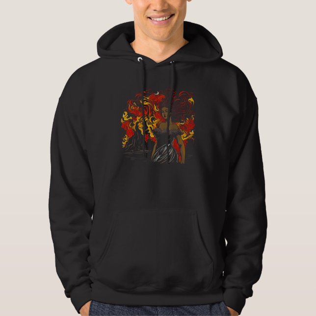 Pele Polynesian Goddess of Volcanoes Hawaiian Hoodie (Front)