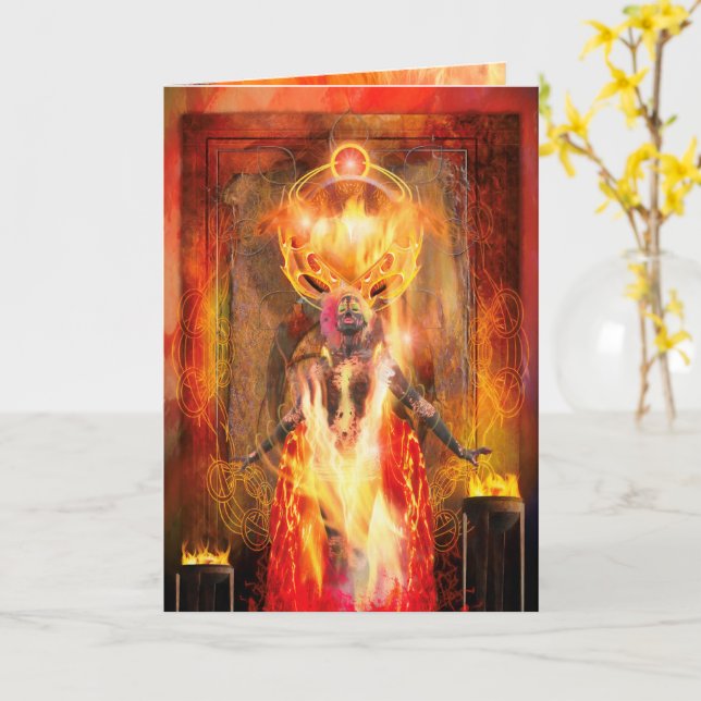 PELE the Fire Goddess Card (Yellow Flower)