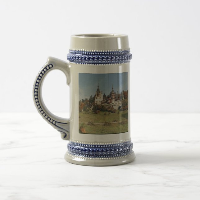 Peles castle in the Romanian mountains Beer Stein (Left)
