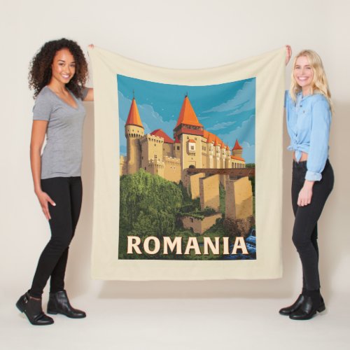 Peles Castle Romania Fleece Blanket