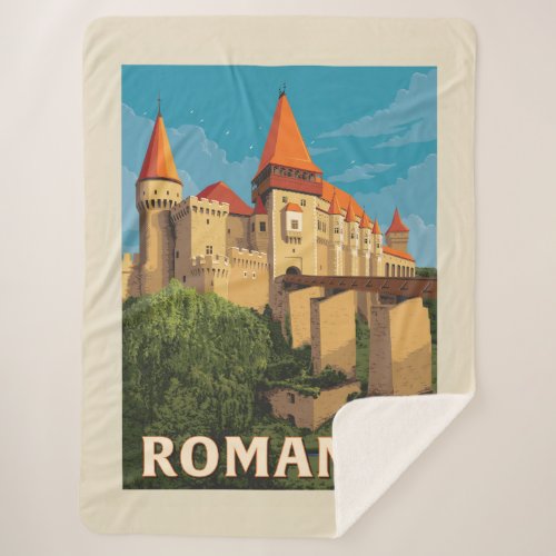 Peles Castle Romania Sherpa Blanket