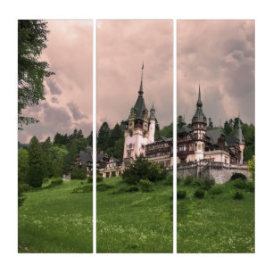 Peles Castle Romania Triptych
