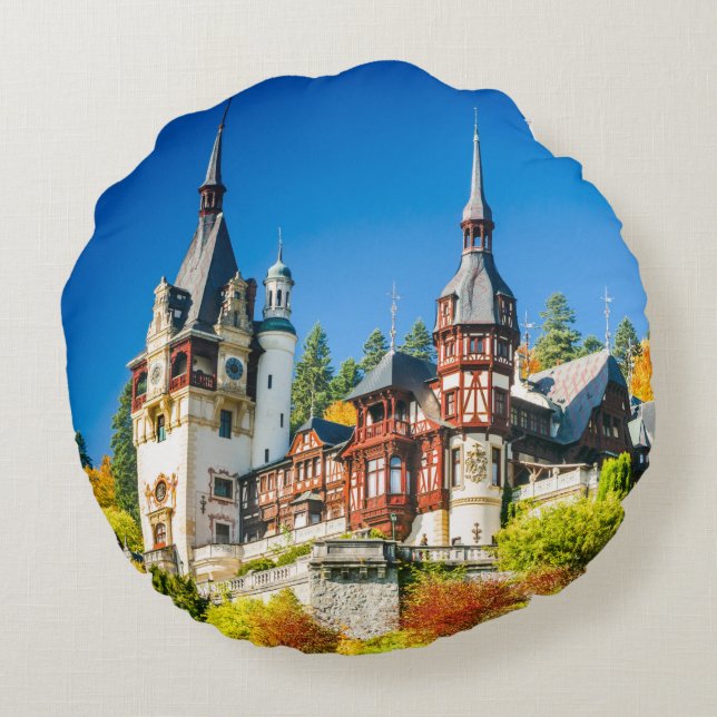 Peles castle round pillow (Back)
