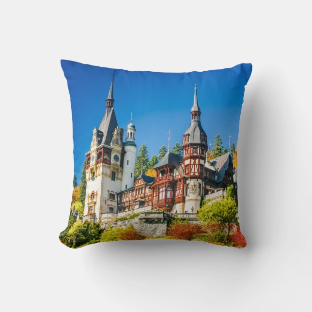 Peles castle Sinaia Throw Pillow (Front)