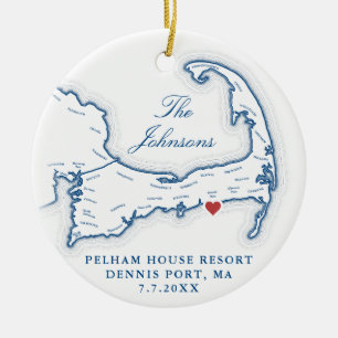 Pelham House Resort Wedding Photo First Christmas Ceramic Ornament