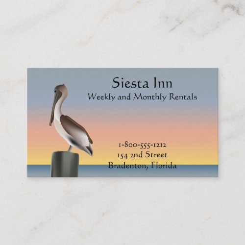 Pelican and Seagull Sunset Business Card