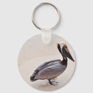 Pelican at the beach keychain
