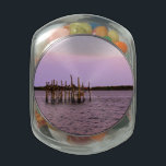 Pelican Bar Glass Jar<br><div class="desc">Pelicans on an old dock in Cedar Key, Florida.</div>