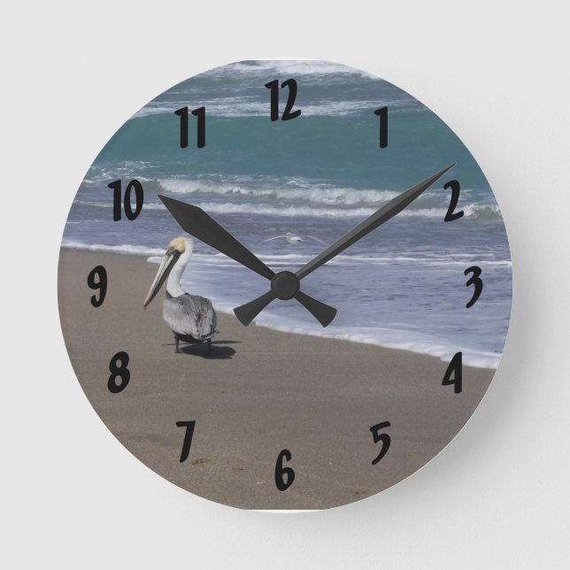 Pelican Beach Friends Round Clock (Front)