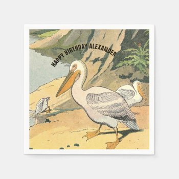 Pelican Beach Party Napkins by kidslife at Zazzle