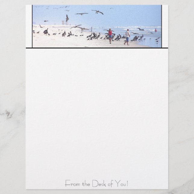 Pelican Beach Personalized Letterhead (Front)