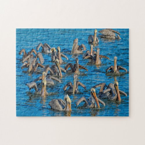 Pelican Bird Florida Christmas Greetings Jigsaw Puzzle