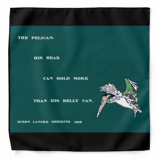 Pelican Bird Funny Poem Bandana (Front)