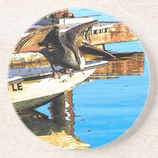 Pelican Birds Wildlife Animals Ocean Drink Coaster (Front)