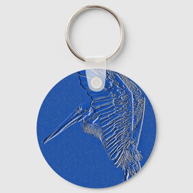 Pelican,Blue art_ Keychain (Front)